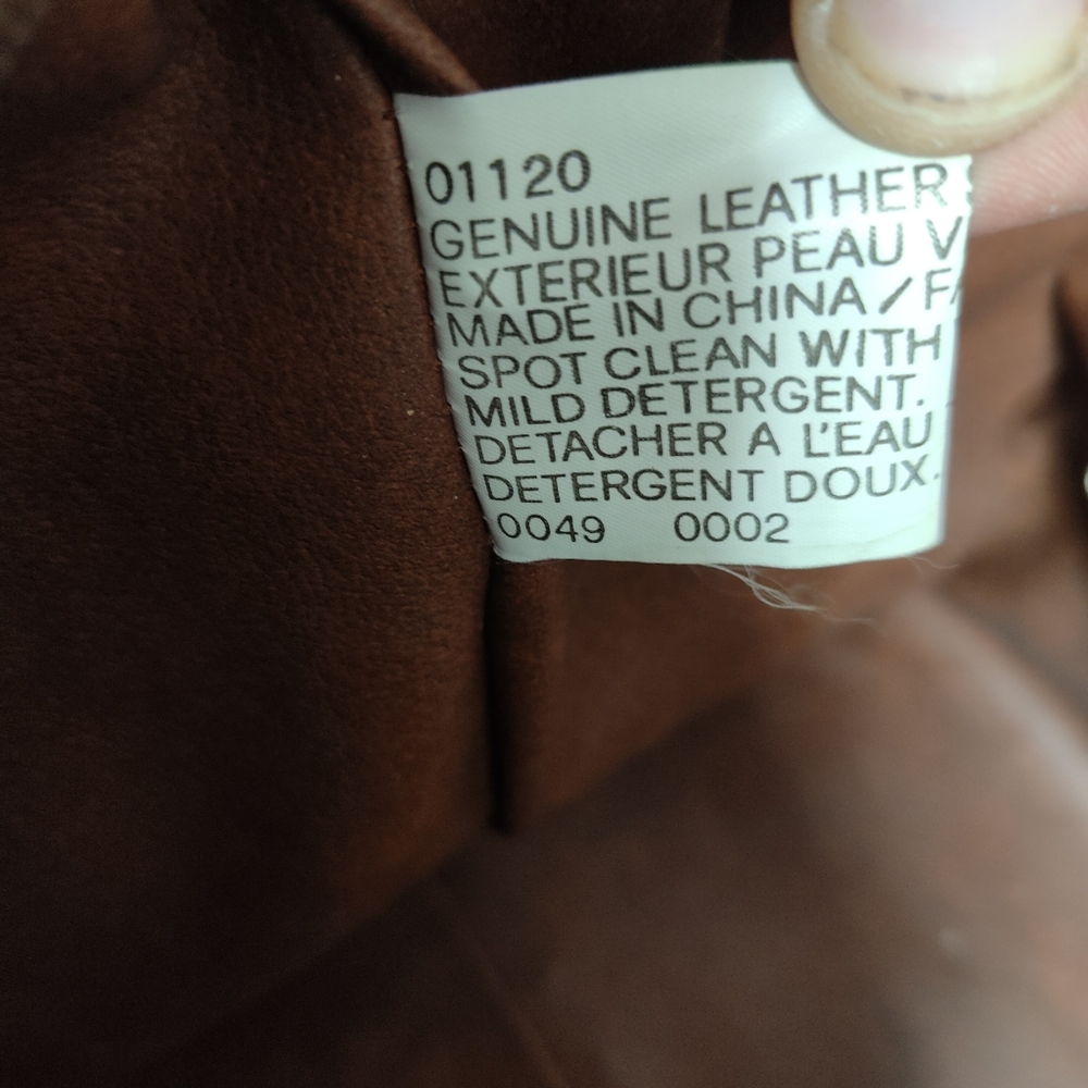 💯Authentic "Signed Original" Eddie Bauer Large leather Tote Bag HTF VTG RARE - Picture 9 of 9